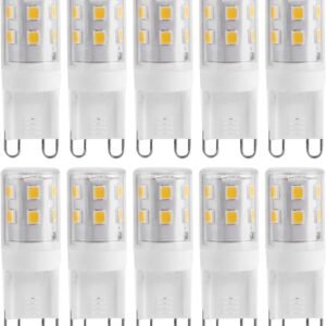 G9 LED Bulbs 2W 16-LED Mini Light Bulbs, Dimmable, Energy Saving Equivalent 30W Halogen, 10pcs, Ceramic Base, Eye Protection