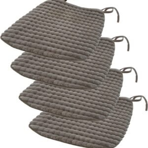 Set of 4 Chair Cushion with Ties for Dining Chairs [45x47cm] Non Slip Kitchen Dining Chair Pad and Seat Cushion with Machine Washable(@6)