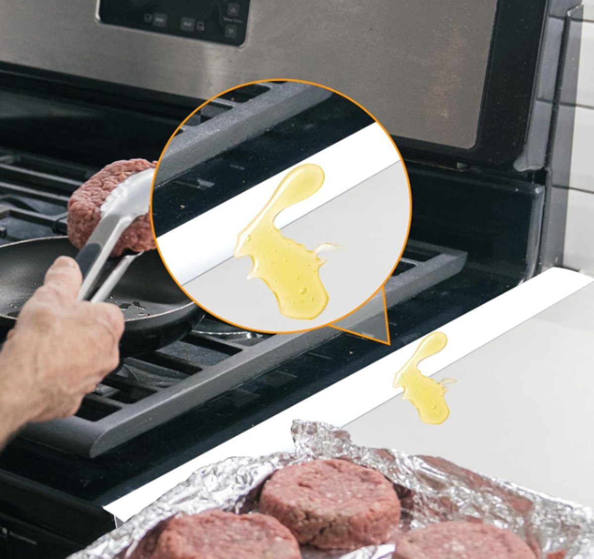 Sealing Strip for Hobs - Silicone Sealing Strip - Gap Filler Strip - Seals gaps between kitchen countertops, appliances, stoves, ovens, washing machines and dryers - Set of 2 (White) - V1188-ZXY-10111 Sealing Strip for Hobs - Silicone Sealing Strip - Gap Filler Strip - Seals gaps between kitchen countertops, appliances, stoves, ovens, washing machines and dryers - Set of 2 (White) - Image 3