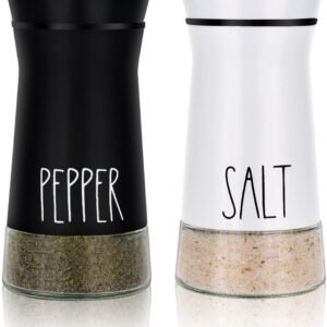 2-piece - stainless steel - with adjustable spout - farmhouse style - salt and pepper shaker