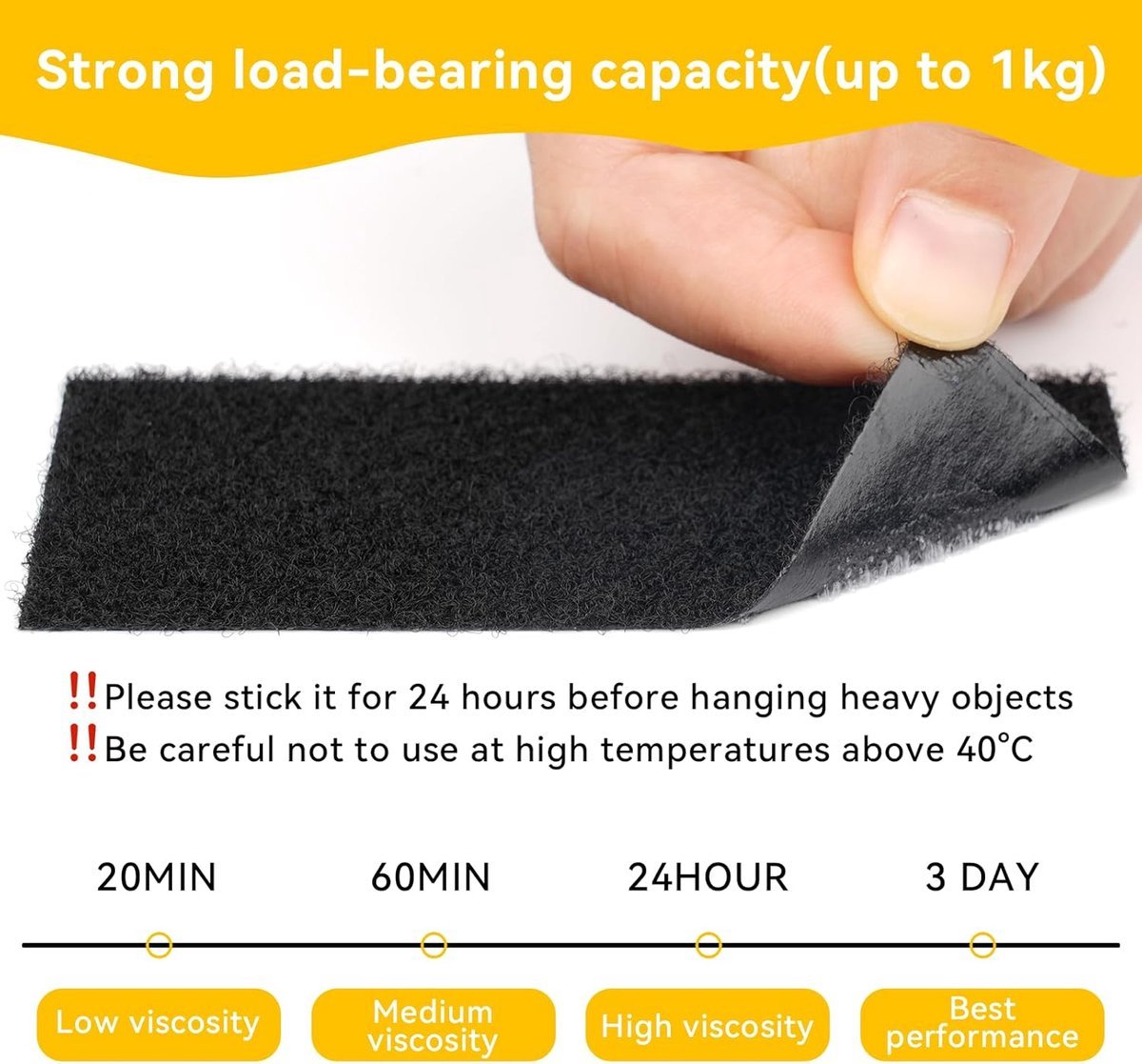Self-adhesive hook and loop tape - 20 sheets - 50 x 100 mm Self-adhesive hook and loop tape - Wide hook and loop adhesive pads - Ideal for sewing, DIY projects, office supplies and crafts - V1188-ZXY-10714 Self-adhesive hook and loop tape - 20 sheets - 50 x 100 mm Self-adhesive hook and loop tape - Wide hook and loop adhesive pads - Ideal for sewing, DIY projects, office supplies and crafts - Image 4