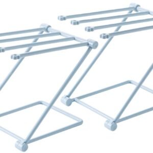 Storage Rack (Set of 2) - Kitchen Storage Rack - Space-Saving - Folding Rack - With 4 Supports, Corrosion-Resistant, Suitable for Storing Dishcloths, Cups and Baby Bottles - PP Material (Blue)