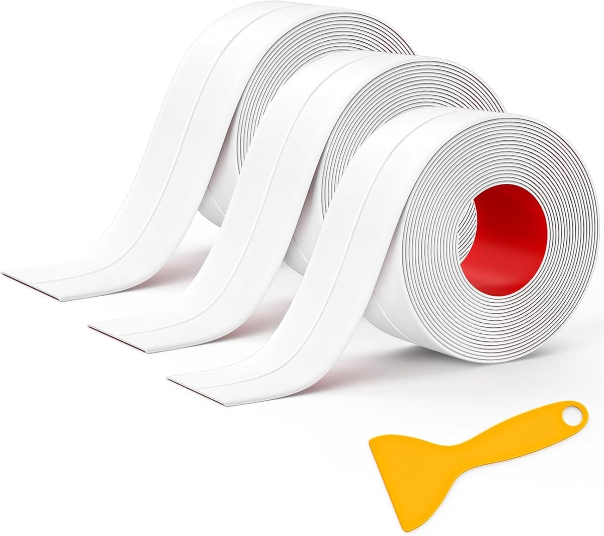 Sealing Strip - 3 Rolls - Bathtub Sealing Strip - Bathroom Sealing Tape - Waterproof Sealing Tape - Suitable for Kitchens, Washbasins, Bathtubs, Toilets and Shower Rooms - Sealing Tools Required - White - V1188-ZXY-10873 Sealing Strip - 3 Rolls - Bathtub Sealing Strip - Bathroom Sealing Tape - Waterproof Sealing Tape - Suitable for Kitchens, Washbasins, Bathtubs, Toilets and Shower Rooms - Sealing Tools Required - White