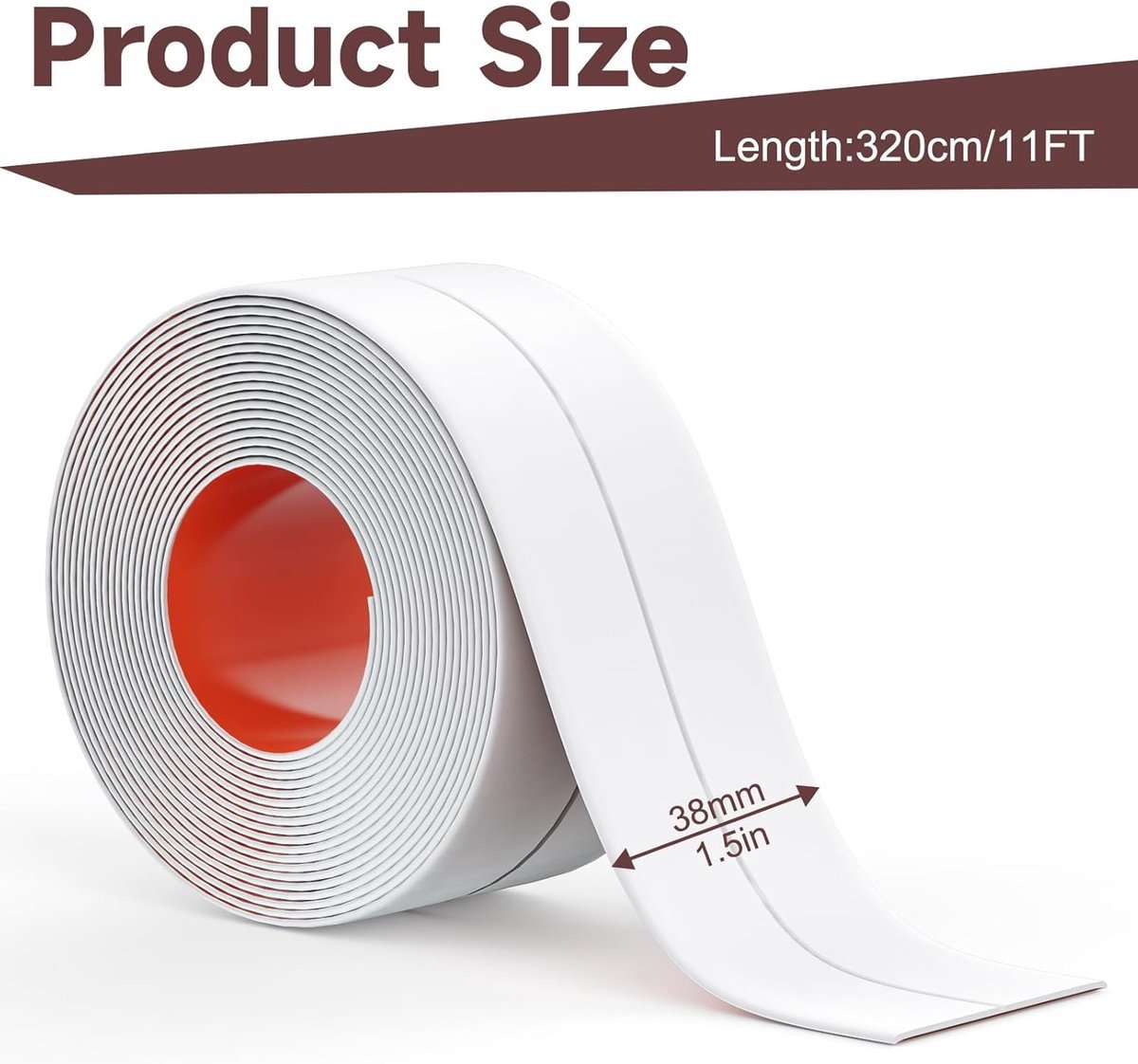 Sealing Strip - 3 Rolls - Bathtub Sealing Strip - Bathroom Sealing Tape - Waterproof Sealing Tape - Suitable for Kitchens, Washbasins, Bathtubs, Toilets and Shower Rooms - Sealing Tools Required - White - V1188-ZXY-10873 Sealing Strip - 3 Rolls - Bathtub Sealing Strip - Bathroom Sealing Tape - Waterproof Sealing Tape - Suitable for Kitchens, Washbasins, Bathtubs, Toilets and Shower Rooms - Sealing Tools Required - White - Image 5