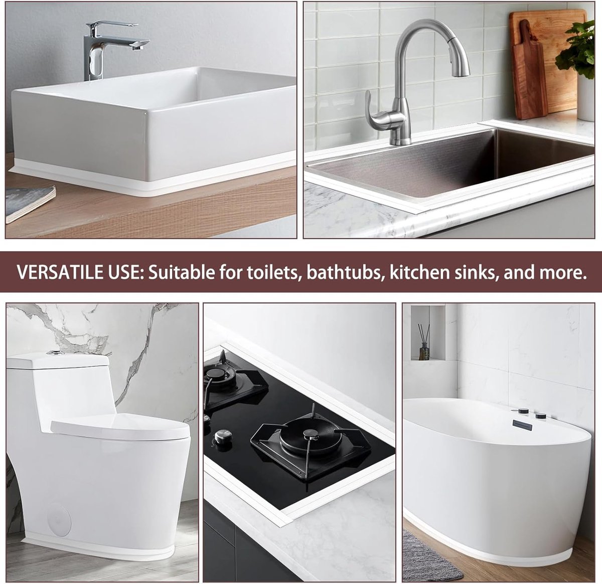 Sealing Strip - 3 Rolls - Bathtub Sealing Strip - Bathroom Sealing Tape - Waterproof Sealing Tape - Suitable for Kitchens, Washbasins, Bathtubs, Toilets and Shower Rooms - Sealing Tools Required - White - V1188-ZXY-10873 Sealing Strip - 3 Rolls - Bathtub Sealing Strip - Bathroom Sealing Tape - Waterproof Sealing Tape - Suitable for Kitchens, Washbasins, Bathtubs, Toilets and Shower Rooms - Sealing Tools Required - White - Image 7