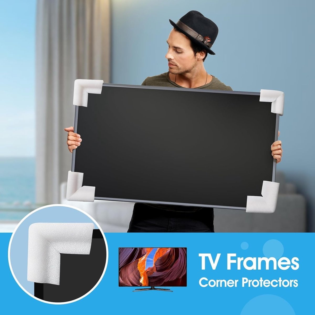 36-Piece Thick Foam Corner Protectors for TVs, Pictures, and Mirrors - Picture Frame Shipping & Packaging - Book Corner Shipping Supplies - V1188-ZXY-10929 36-Piece Thick Foam Corner Protectors for TVs, Pictures, and Mirrors - Picture Frame Shipping & Packaging - Book Corner Shipping Supplies - Image 2