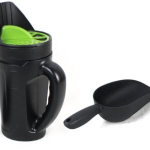Hand spreader for seed and salt - planting machine for vegetable seeds - spreader for snow salt - adjustable outlet (3 positions) - including scoop - 2.5 liters - For lawn, garden and driveway