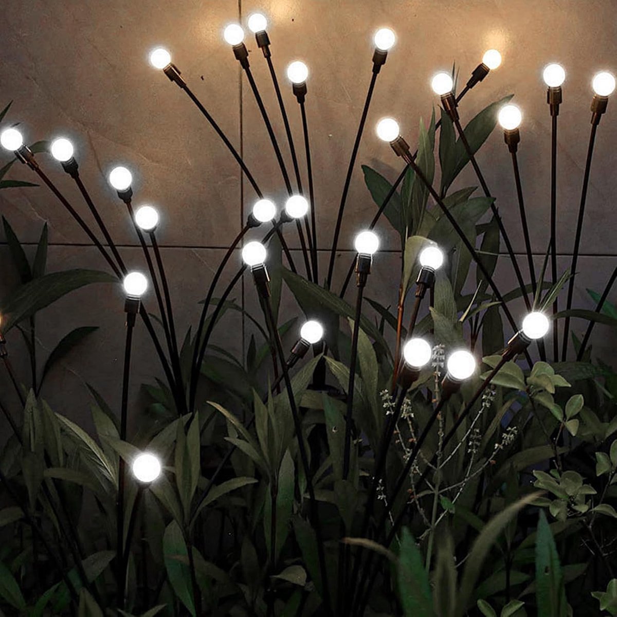 LED solar lights - Outdoor lighting - Solar garden lighting - Mood lighting - LED solar garden lights - Firefly-shaped - 12 flower pots x 2 - Waterproof, suitable for outdoor use - Ideal for decorating patio paths - White light