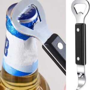 Bottle Opener - Manual Can Opener - Perforated Bottle Opener - Double Ended Wall Mounted Bottle Opener - Stainless Steel Bottle Opener for Beer and Cans - Small Bottle Opener - Suitable for Camping and Travel Use