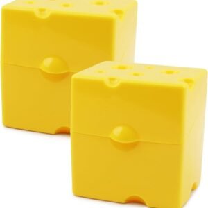 2-Pack Cheese Storage Boxes with Lids - For Sliced & Grated Cheese in the Fridge - Dishwasher Safe