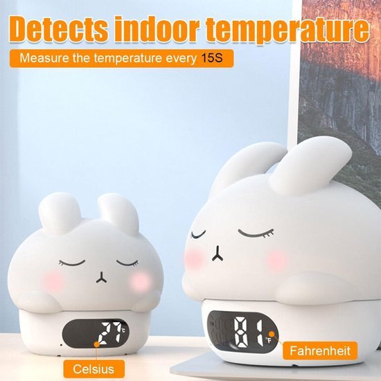 Children's night light - table lamp for bedroom - cute rabbit shape - cartoon bedside lamp - baby night light (pink) - V1188-ZXY-131-016 Children's night light - table lamp for bedroom - cute rabbit shape - cartoon bedside lamp - baby night light (pink) - Image 3