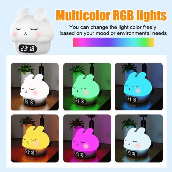 Children's night light - table lamp for bedroom - cute rabbit shape - cartoon bedside lamp - baby night light (pink) - V1188-ZXY-131-016 Children's night light - table lamp for bedroom - cute rabbit shape - cartoon bedside lamp - baby night light (pink) - Image 4