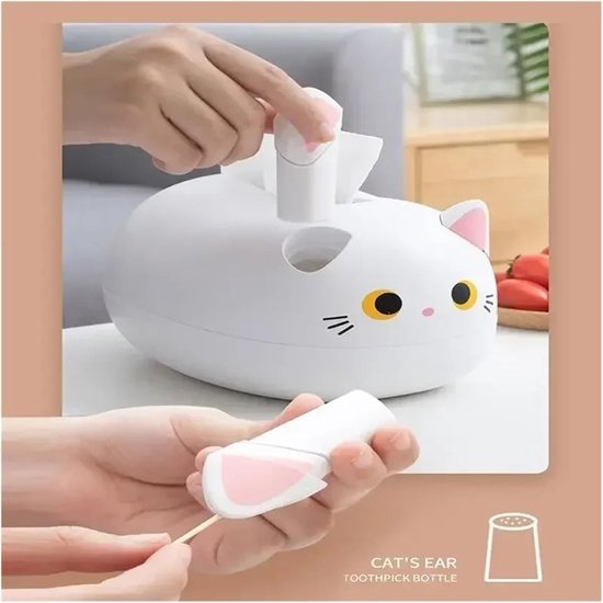Tissue Box - Tissue Box Organizer with Cat Print - Napkin Holder for the Living Room - Tissue Box for the Kitchen - Toilet Paper Holder for the Bathroom (Black,22*16*13cm) - V1188-ZXY-131-714 Tissue Box - Tissue Box Organizer with Cat Print - Napkin Holder for the Living Room - Tissue Box for the Kitchen - Toilet Paper Holder for the Bathroom (Black,22*16*13cm) - Image 3