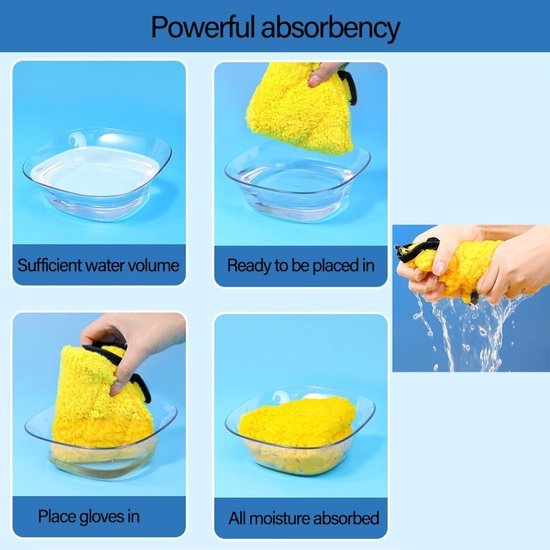 Towels - Unisex Quick-Dry Hair Drying Towel - New Quick-Drying Bath Towel - Absorbent and Quick-Drying Coral Fleece Towel - Suitable for Wet, Long and Thick Hair - - Glove Design - Yellow