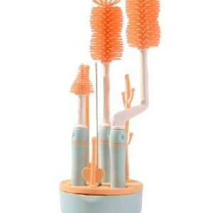 Bottle Brush - Bottle Brush - Cleaning Brush - 4 in 1 - Portable Bottle Cleaning Brush Set with Drying Rack