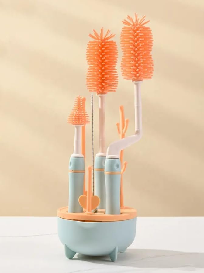 Bottle Brush - Bottle Brush - Cleaning Brush - 4 in 1 - Portable Bottle Cleaning Brush Set with Drying Rack - V1189-HB001HWH000015 Bottle Brush - Bottle Brush - Cleaning Brush - 4 in 1 - Portable Bottle Cleaning Brush Set with Drying Rack - Image 4