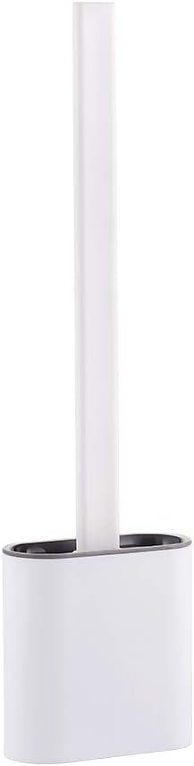 Toilet brush and holder - Deep cleaning silicone toilet brush - Flat toilet brush with long handle - Quick-drying toilet brush and holder - For bathroom - Floor/wall mounted - White - 11*8.5*13.8cm - V1189-HB001ZSSG00139 Toilet brush and holder - Deep cleaning silicone toilet brush - Flat toilet brush with long handle - Quick-drying toilet brush and holder - For bathroom - Floor/wall mounted - White - 11*8.5*13.8cm - Image 3