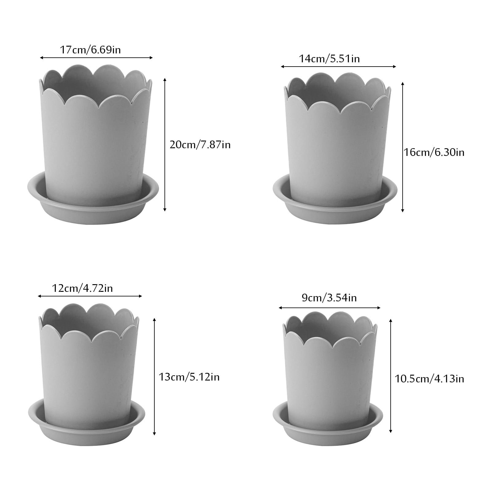 Jwdx Flower Pots Clearance, Garden Supplies Promotion! Plastic Plant Pots for Plants With Saucers Indoor Set of 1 Plastic Planters Modern Flower Pot With Hole for All House Plants Herbs Flowers Or4 Z5-GY2 - V1189-LWWAL-20260325-02909 Jwdx Flower Pots Clearance, Garden Supplies Promotion! Plastic Plant Pots for Plants With Saucers Indoor Set of 1 Plastic Planters Modern Flower Pot With Hole for All House Plants Herbs Flowers Or4 Z5-GY2 - Image 3