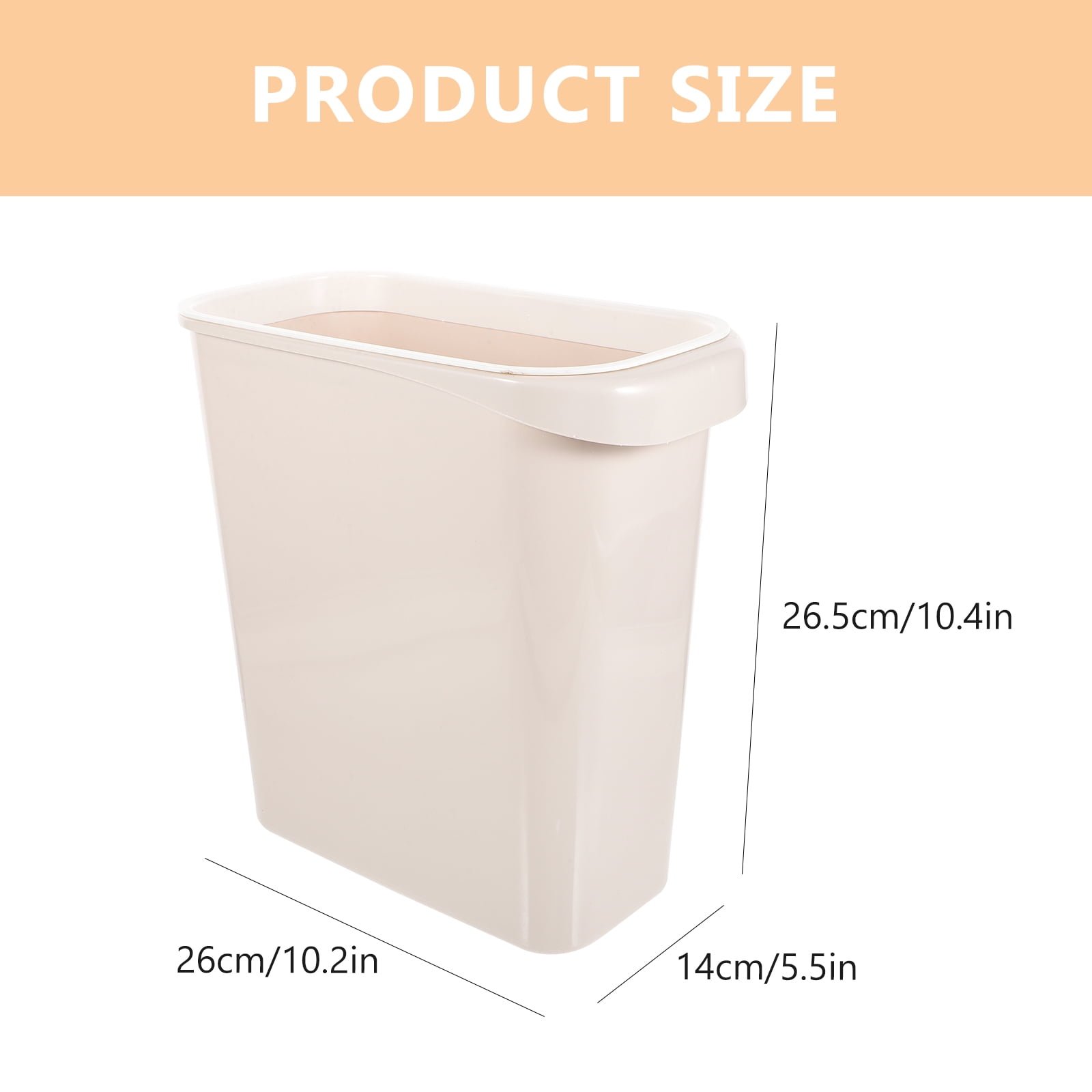Worgeous White Plastic Trash Can for Home Use Made of Material Great for Small Spaces 13 x 8 0 inches - V1189-LWWAL-20260327-03444 Worgeous White Plastic Trash Can for Home Use Made of Material Great for Small Spaces 13 x 8 0 inches - Image 2