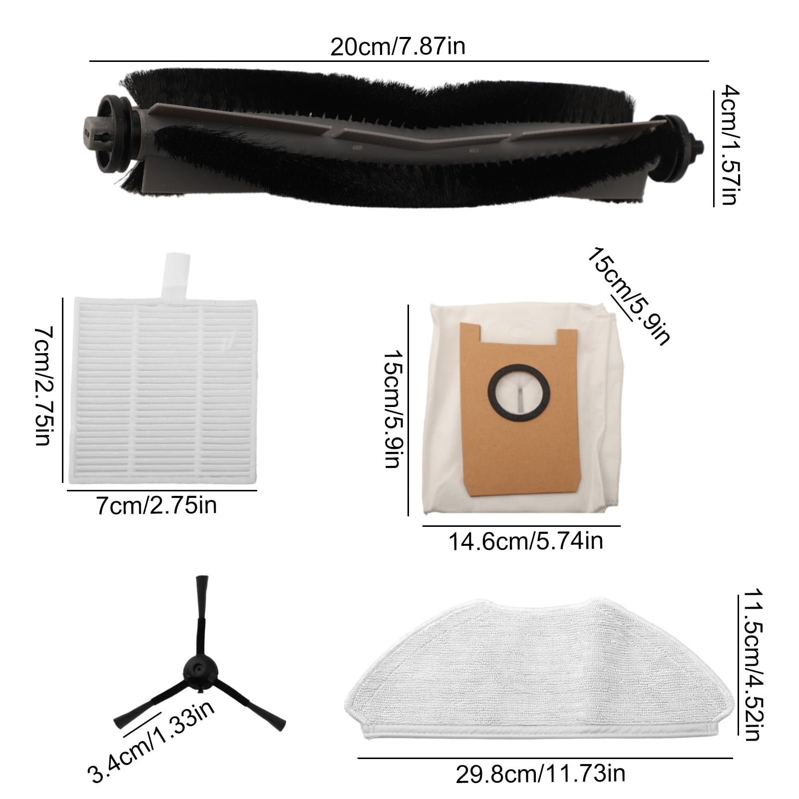 Main Brush Filters Mop Cloths Dust Bags For AIRROBO T20 T20+ Vacuum Cleaner A - V1189-LWWAL-20260327-04928 Main Brush Filters Mop Cloths Dust Bags For AIRROBO T20 T20+ Vacuum Cleaner A - Image 9