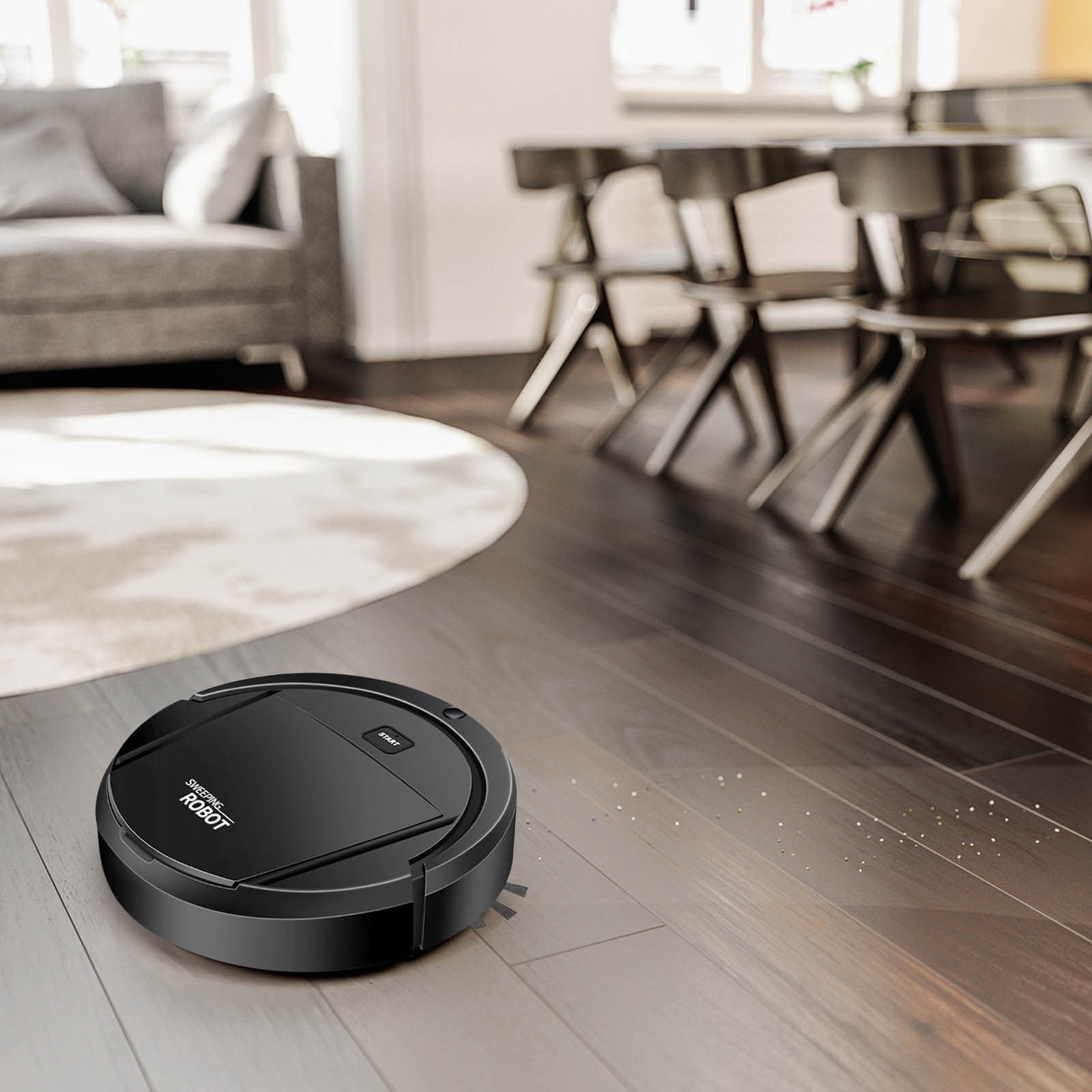 Robot Vacuum Cleaner, 4 in 1 Ultra Thin Low Operation Intelligent Sweeping Mopping Robot,for Hard Floor, Pet Hair and Low-Piled Carpet,Quiet,Integral Memory Multiple Cleaning Modes Vacuum Black - V1189-LWWAL-20260401-05290 Robot Vacuum Cleaner, 4 in 1 Ultra Thin Low Operation Intelligent Sweeping Mopping Robot,for Hard Floor, Pet Hair and Low-Piled Carpet,Quiet,Integral Memory Multiple Cleaning Modes Vacuum Black - Image 5