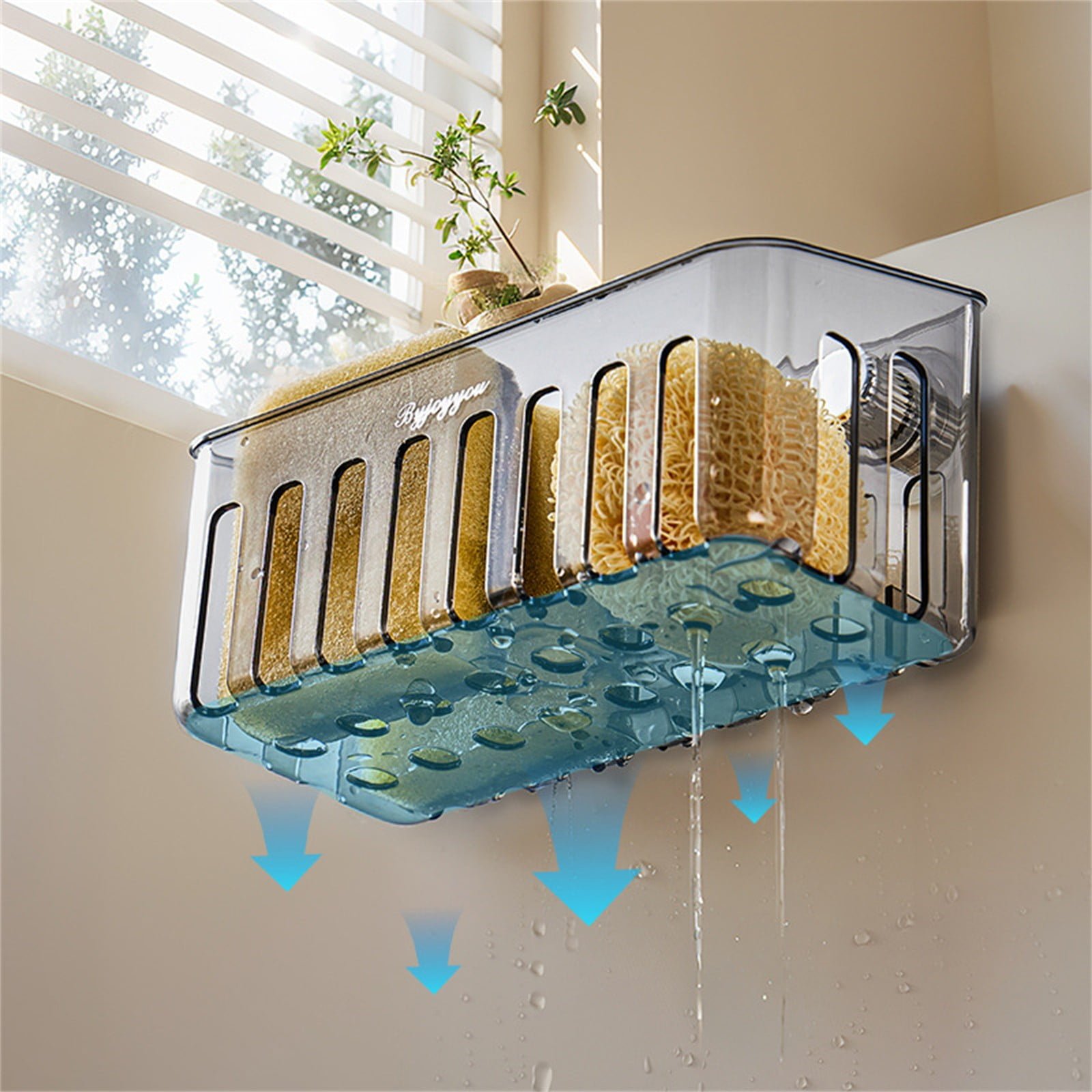 Kitchen Sponge Holder with Suction Cups, Removable Sink Caddy Organizer for Brushes, Dishcloths, Stainless Steel Drain Rack for Countertops Clear2 3.43x7.48' 3.43" x 7.48" Clear2 - V1189-LWWAL-20260401-05544 Kitchen Sponge Holder with Suction Cups, Removable Sink Caddy Organizer for Brushes, Dishcloths, Stainless Steel Drain Rack for Countertops Clear2 3.43x7.48' 3.43" x 7.48" Clear2 - Image 5