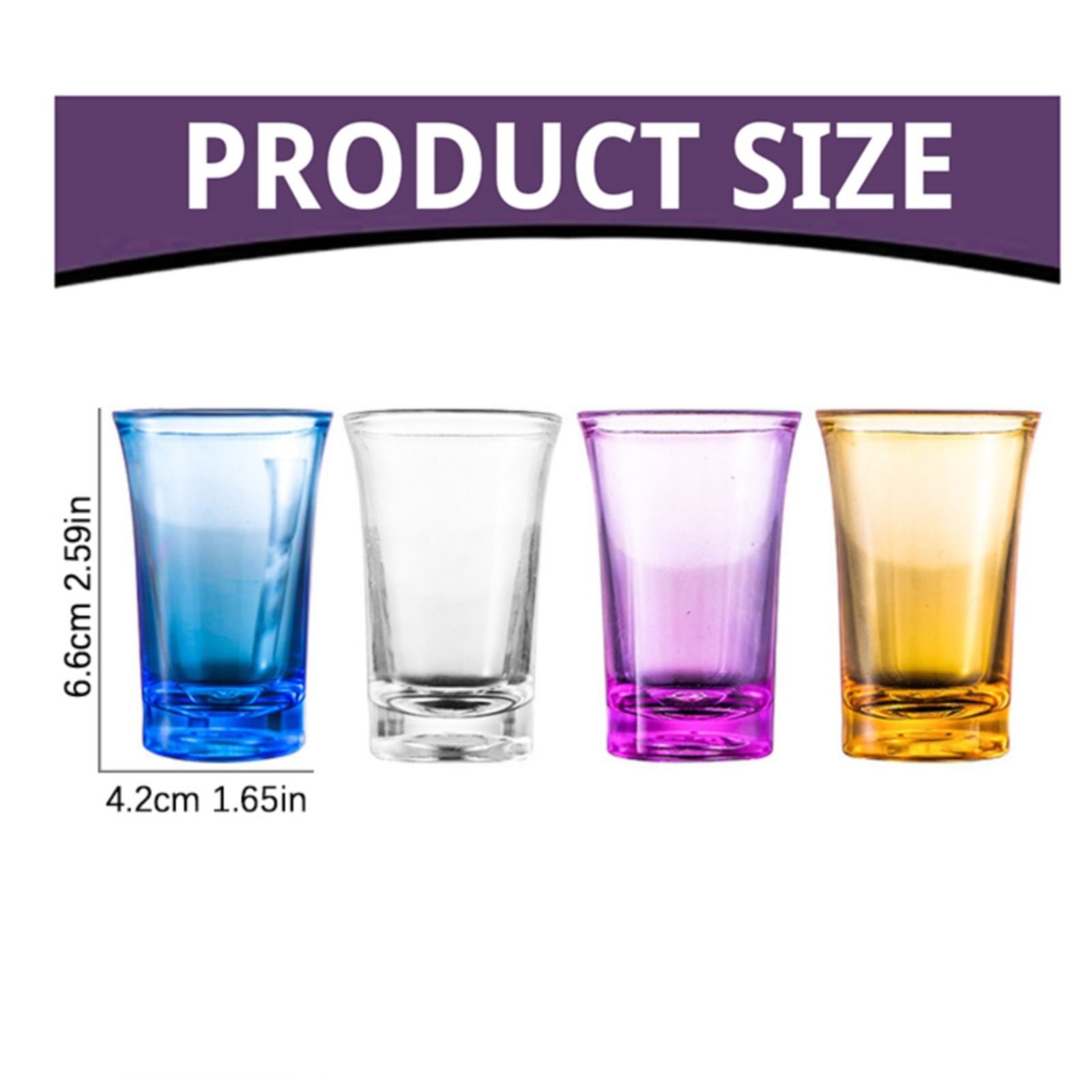 1 Pack Heavy Base Multicolor Shot Glasses Set, 1.2 oz Colorful Shot Bulk, Clear Shot Glass, Tequila Cups Small Glass, Shot Glasses for Whiskey, Tequila, Vodka, Spirits & Liquors(Blue,1.7x1.7x2.6") Blue - V1189-LWWAL-20260401-06342 1 Pack Heavy Base Multicolor Shot Glasses Set, 1.2 oz Colorful Shot Bulk, Clear Shot Glass, Tequila Cups Small Glass, Shot Glasses for Whiskey, Tequila, Vodka, Spirits & Liquors(Blue,1.7x1.7x2.6") Blue - Image 3