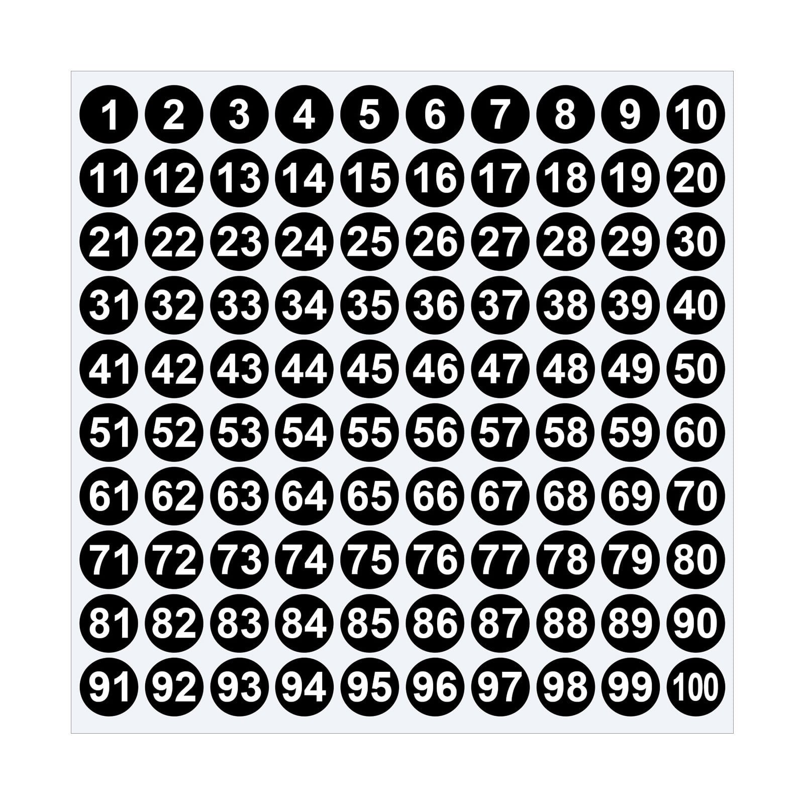 1 Inch Round Number Stickers,1-100 Multi-Color Self-Adhesive Labels for Mailbox,Scrapbook,and DIY Crafts,Easy to Peel and Stick on Various Surfaces,Durable Paper Material for Long-Lasting Use Black
