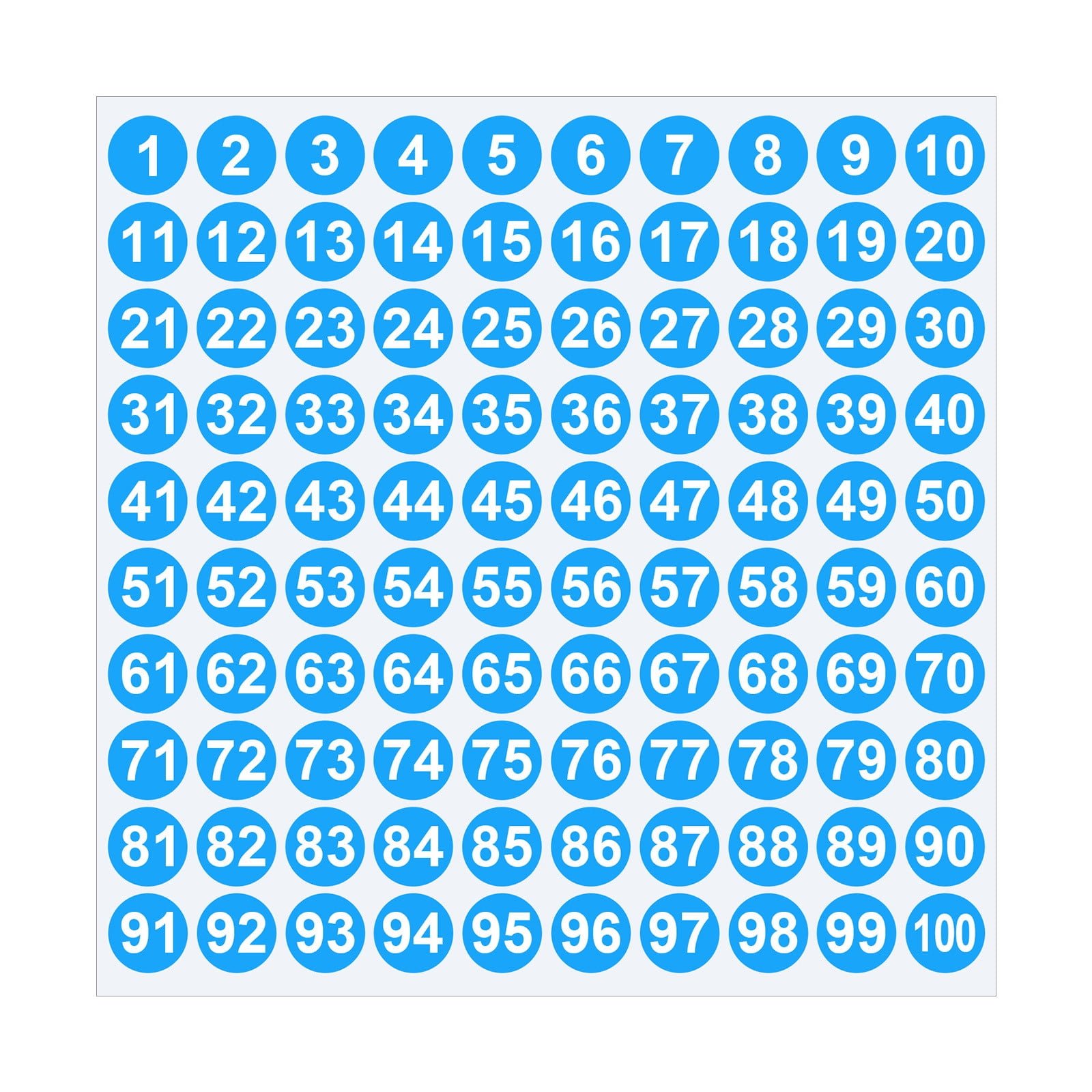 1 Inch Round Number Stickers,1-100 Multi-Color Self-Adhesive Labels for Mailbox,Scrapbook,and DIY Crafts,Easy to Peel and Stick on Various Surfaces,Durable Paper Material for Long-Lasting Use Blue