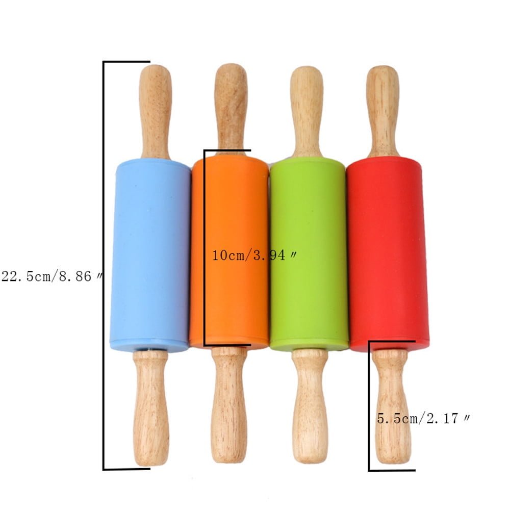 Mini Silicone Rolling Pin, Small Dough Roller with Wood Handle, Non-stick Rolling Pins with Handle, for Craft Kitchen Dough Cookie Pastry Fondant Cake, 1 Pcs, 8.86 Inches 8.86" Orange*1 - V1189-LWWAL-20260401-06832 Mini Silicone Rolling Pin, Small Dough Roller with Wood Handle, Non-stick Rolling Pins with Handle, for Craft Kitchen Dough Cookie Pastry Fondant Cake, 1 Pcs, 8.86 Inches 8.86" Orange*1 - Image 3