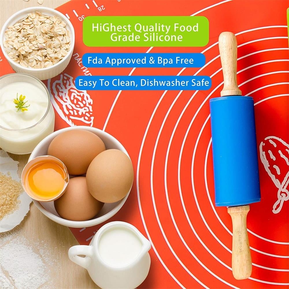 Mini Silicone Rolling Pin, Small Dough Roller with Wood Handle, Non-stick Rolling Pins with Handle, for Craft Kitchen Dough Cookie Pastry Fondant Cake, 1 Pcs, 8.86 Inches 8.86" Orange*1 - V1189-LWWAL-20260401-06832 Mini Silicone Rolling Pin, Small Dough Roller with Wood Handle, Non-stick Rolling Pins with Handle, for Craft Kitchen Dough Cookie Pastry Fondant Cake, 1 Pcs, 8.86 Inches 8.86" Orange*1 - Image 4