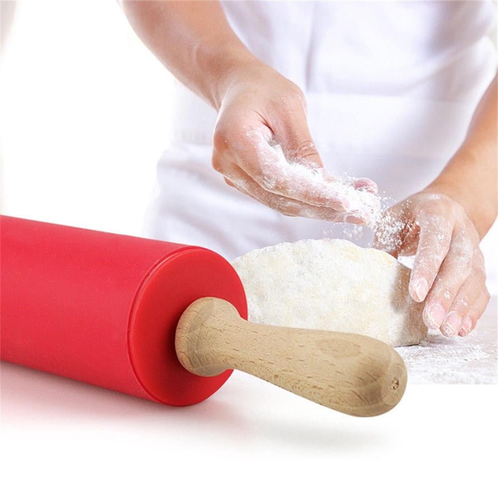 Mini Silicone Rolling Pin, Small Dough Roller with Wood Handle, Non-stick Rolling Pins with Handle, for Craft Kitchen Dough Cookie Pastry Fondant Cake, 1 Pcs, 8.86 Inches 8.86" Red*1 - V1189-LWWAL-20260401-06833 Mini Silicone Rolling Pin, Small Dough Roller with Wood Handle, Non-stick Rolling Pins with Handle, for Craft Kitchen Dough Cookie Pastry Fondant Cake, 1 Pcs, 8.86 Inches 8.86" Red*1 - Image 6