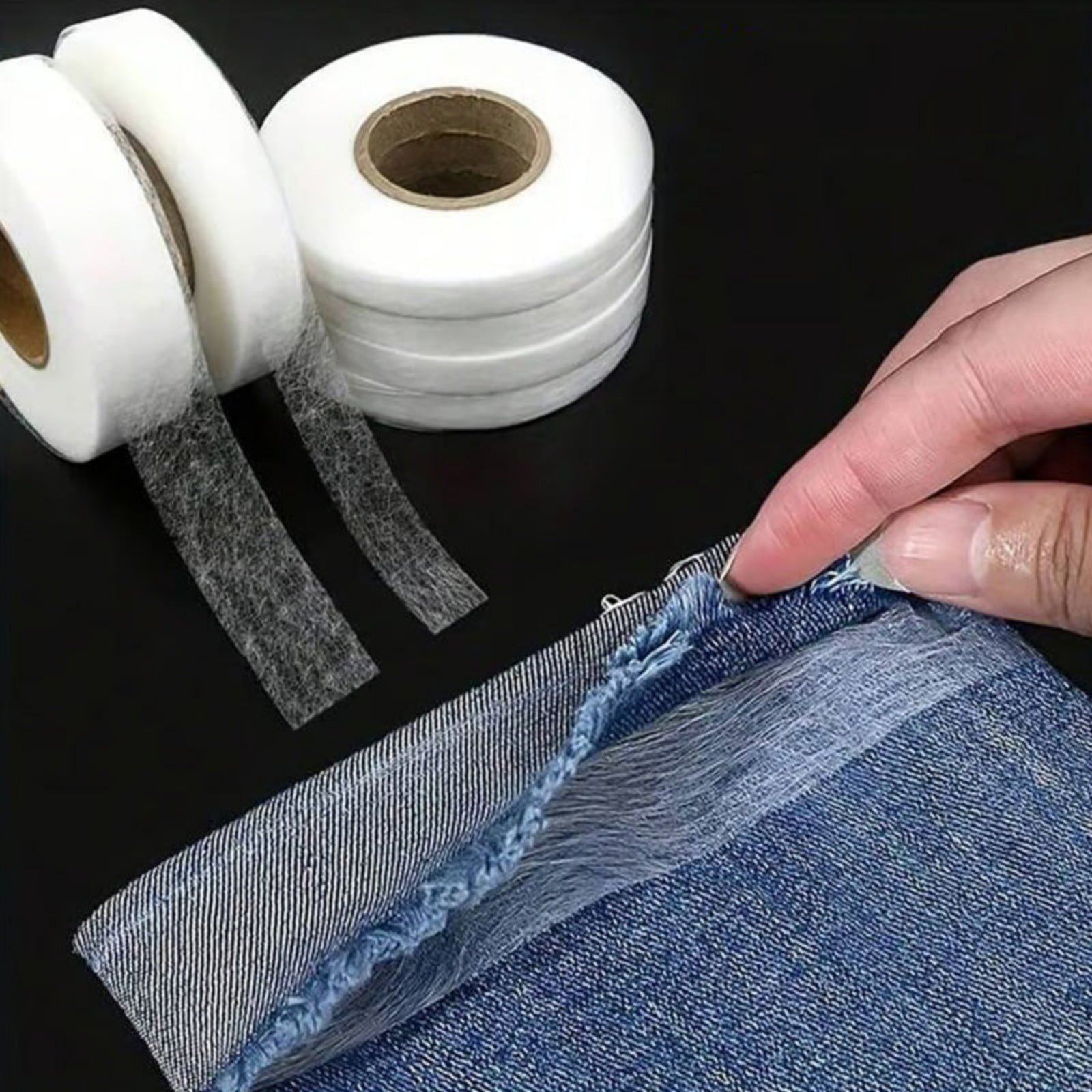 White No Sew Hemming Tape Double Sided,No Sewing Hemming Tape,Fabric Adhesive Tape,Fabric Tape For Hemming,No Sew Hemming Tapes For Pants Curtains Dresses Clothes Fabric Crafting Projects,1.5 cm 2 cm White - V1189-LWWAL-20260401-06865 White No Sew Hemming Tape Double Sided,No Sewing Hemming Tape,Fabric Adhesive Tape,Fabric Tape For Hemming,No Sew Hemming Tapes For Pants Curtains Dresses Clothes Fabric Crafting Projects,1.5 cm 2 cm White - Image 2