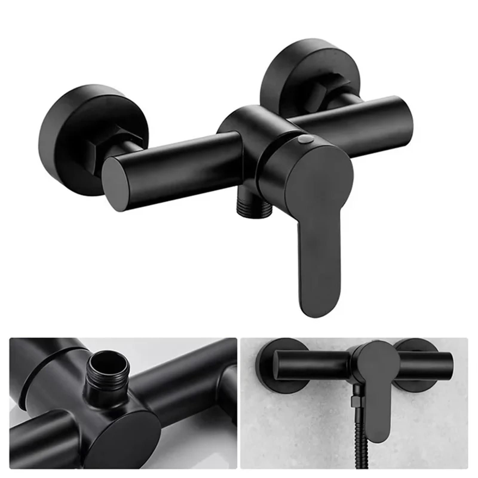Shower tap - Shower mixer - Matte black - Bathroom tap - Surface-mounted - Single lever mixer - Shower tap - Sanitary - Bathroom accessories - Shower mixer - Modern design - Black - 1 piece - V1189-WXF-260203-00093 Shower tap - Shower mixer - Matte black - Bathroom tap - Surface-mounted - Single lever mixer - Shower tap - Sanitary - Bathroom accessories - Shower mixer - Modern design - Black - 1 piece - Image 6