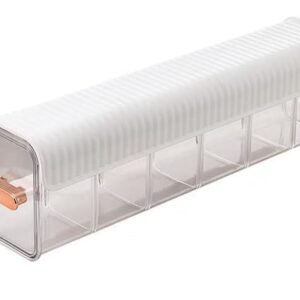 Underwear organizer - Sock organizer - Wardrobe organizer - Wall mounted - No drilling - Storage box with 6 compartments - Lingerie storage - Self-adhesive - Cable organizer - Transparent - Storage system - Space saving - White - 1 piece