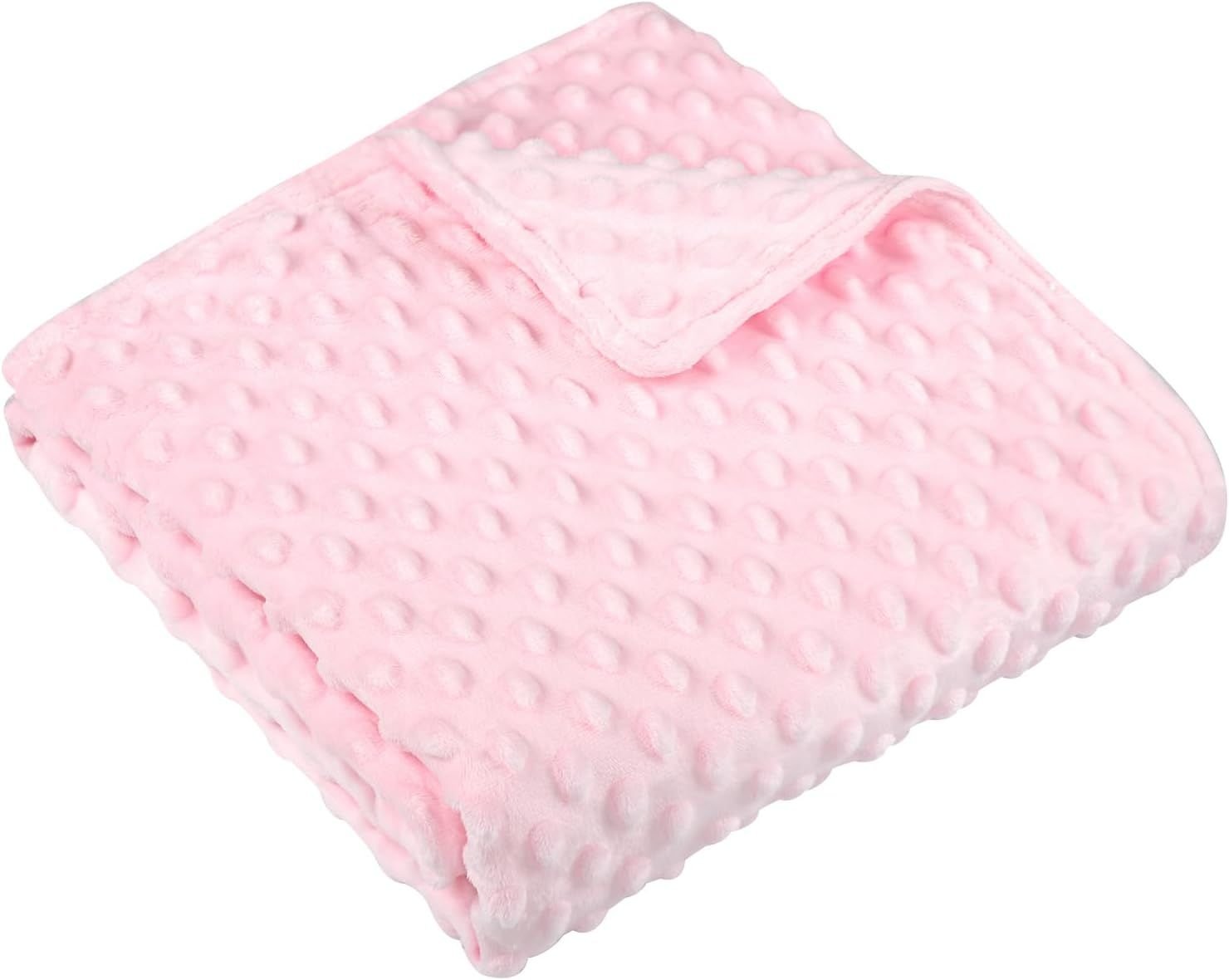 Baby Blanket for Girls, Soft Crib Blanket 95*75cm, Newborn Blankets for Nursery, Stroller, Toddler Bed, Carseat, Double Layer, Pink - V1192-AZ-W-7214 Baby Blanket for Girls, Soft Crib Blanket 95*75cm, Newborn Blankets for Nursery, Stroller, Toddler Bed, Carseat, Double Layer, Pink