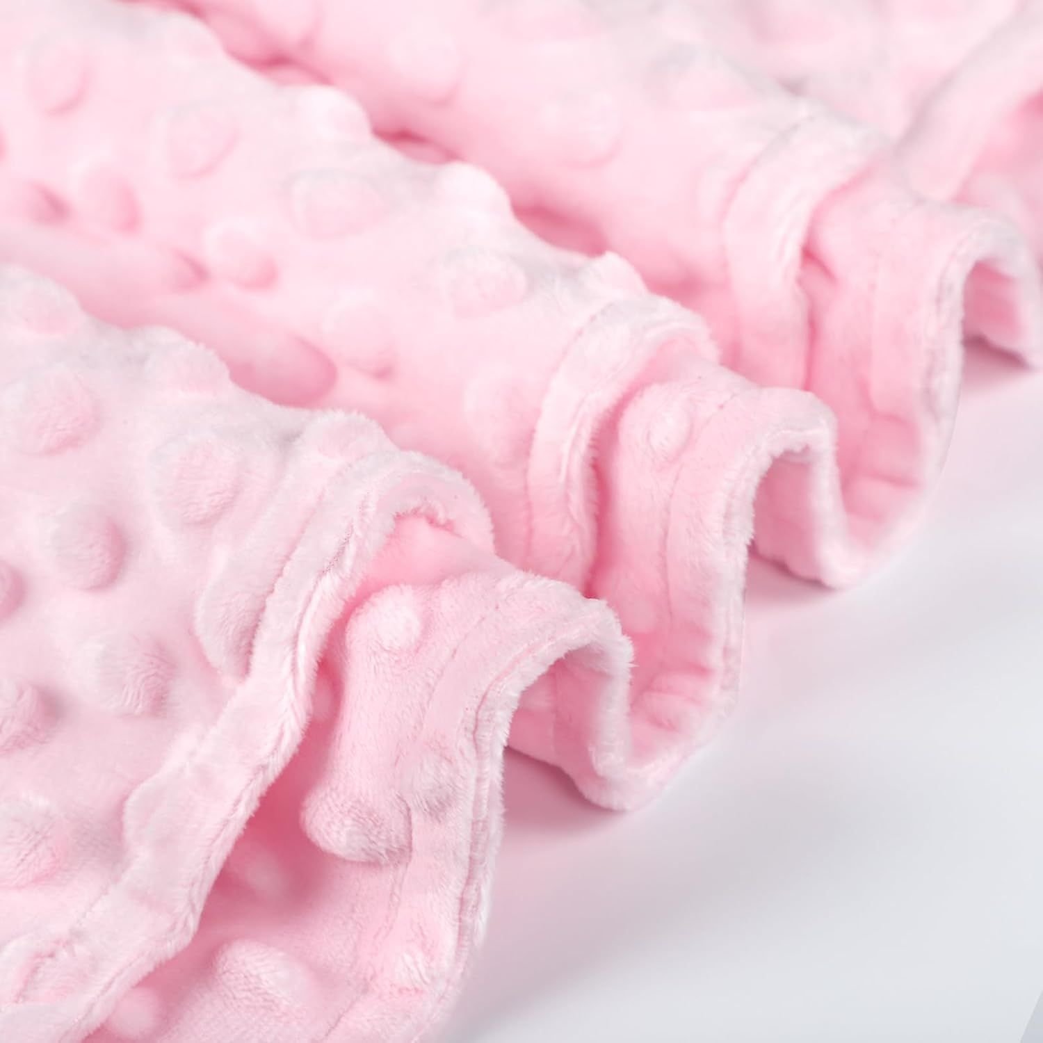 Baby Blanket for Girls, Soft Crib Blanket 95*75cm, Newborn Blankets for Nursery, Stroller, Toddler Bed, Carseat, Double Layer, Pink - V1192-AZ-W-7214 Baby Blanket for Girls, Soft Crib Blanket 95*75cm, Newborn Blankets for Nursery, Stroller, Toddler Bed, Carseat, Double Layer, Pink - Image 2
