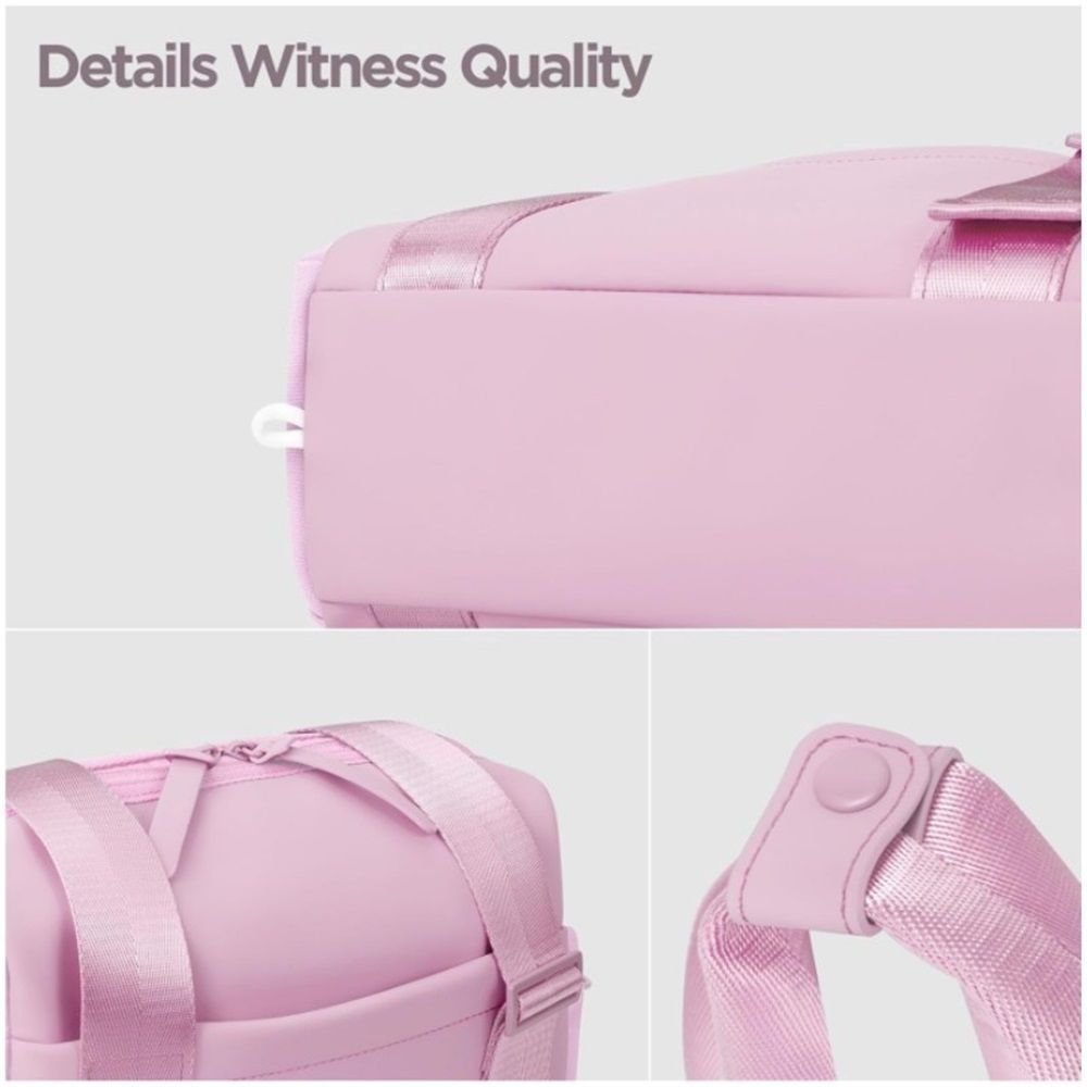 Mini Gym Bag for Women with Adjustable Wide Strap - Lightweight Waterproof Duffle & Crossbody Travel Bag with Wet/Dry Compartments, Multi-Pocket Design for Gym Clothes & Essentials(Pink) - V1192-AZ-W-7451 Mini Gym Bag for Women with Adjustable Wide Strap - Lightweight Waterproof Duffle & Crossbody Travel Bag with Wet/Dry Compartments, Multi-Pocket Design for Gym Clothes & Essentials(Pink) - Image 2