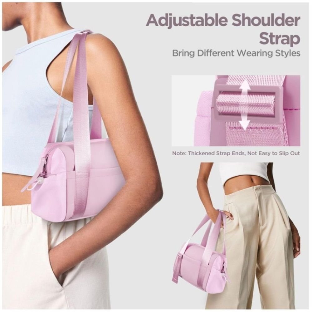 Mini Gym Bag for Women with Adjustable Wide Strap - Lightweight Waterproof Duffle & Crossbody Travel Bag with Wet/Dry Compartments, Multi-Pocket Design for Gym Clothes & Essentials(Pink) - V1192-AZ-W-7451 Mini Gym Bag for Women with Adjustable Wide Strap - Lightweight Waterproof Duffle & Crossbody Travel Bag with Wet/Dry Compartments, Multi-Pocket Design for Gym Clothes & Essentials(Pink) - Image 3