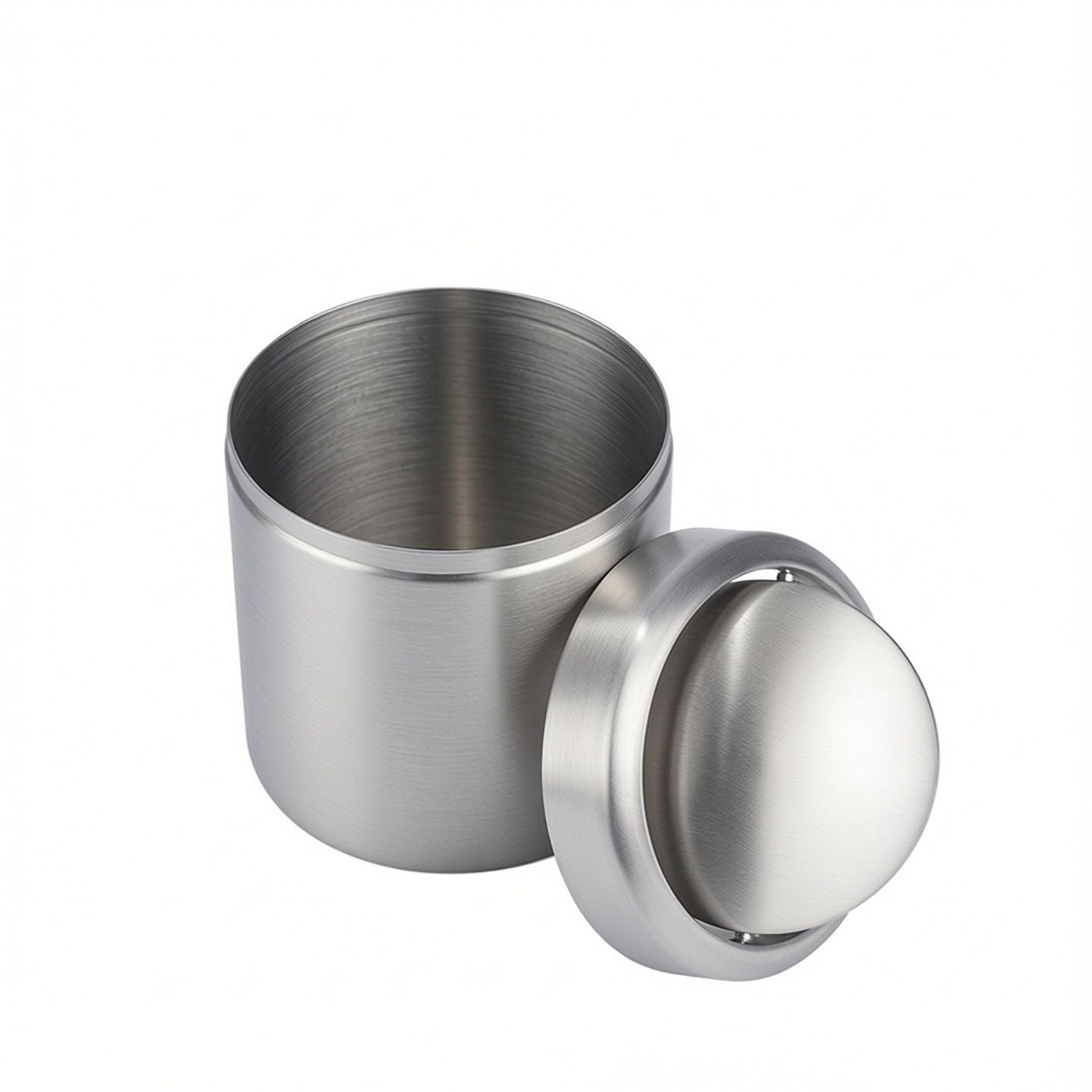 Covered trash cans, brushed stainless steel trash cans, cylindrical trash cans, bathroom, living room, office, kitchen trash cans (silver) - V1192-AZ-W-7577 Covered trash cans, brushed stainless steel trash cans, cylindrical trash cans, bathroom, living room, office, kitchen trash cans (silver) - Image 4