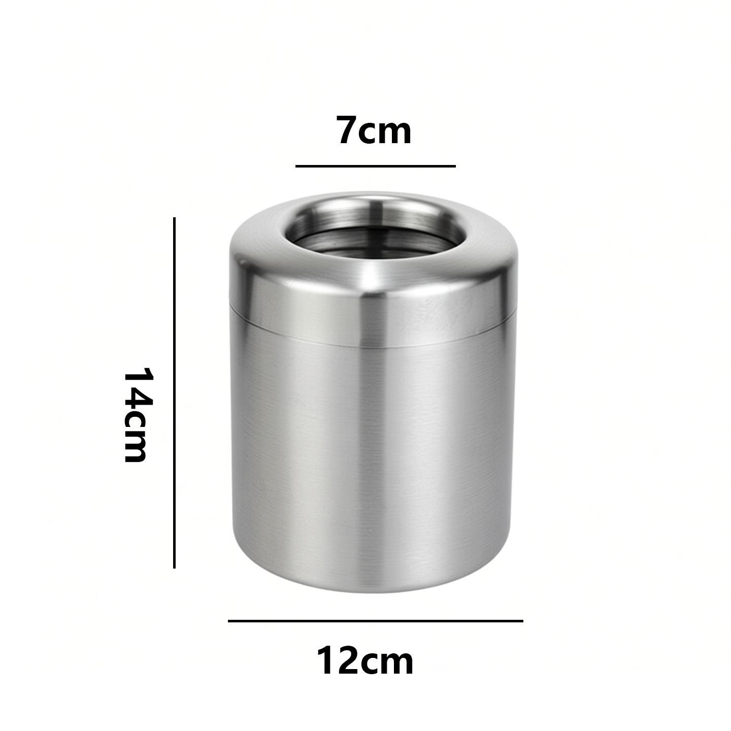 Covered trash cans, brushed stainless steel trash cans, cylindrical trash cans, bathroom, living room, office, kitchen trash cans (silver) - V1192-AZ-W-7577 Covered trash cans, brushed stainless steel trash cans, cylindrical trash cans, bathroom, living room, office, kitchen trash cans (silver) - Image 5