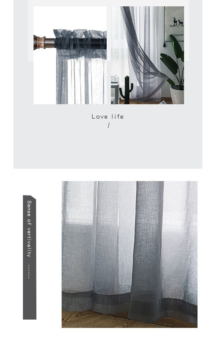 2 Pack Semi Blackout Sheer Curtains Gray - V1221-XM-BZGCL-009 2 Pack Semi Blackout Sheer Curtains Gray - Image 7