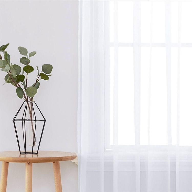 2 Pack Semi Blackout Sheer Curtains Light Blue - V1221-XM-BZGCL-011 2 Pack Semi Blackout Sheer Curtains Light Blue - Image 4