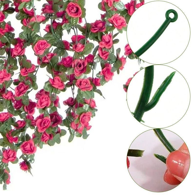 Artificial Rose Vine - Hot Pink 2.5m