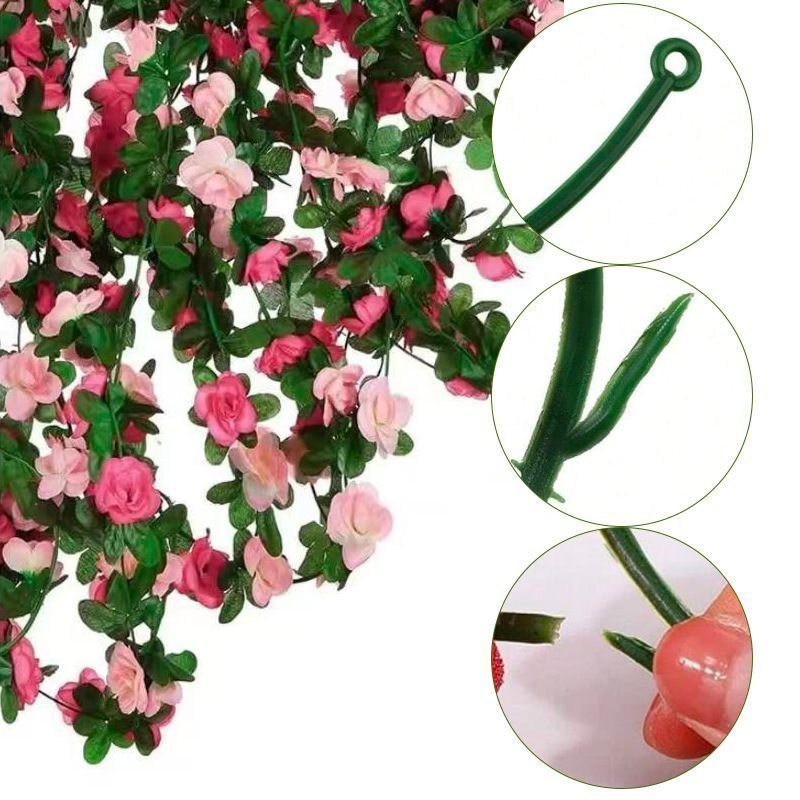Artificial Rose Vine-Hot Pink & Pink Mixed 2.5m
