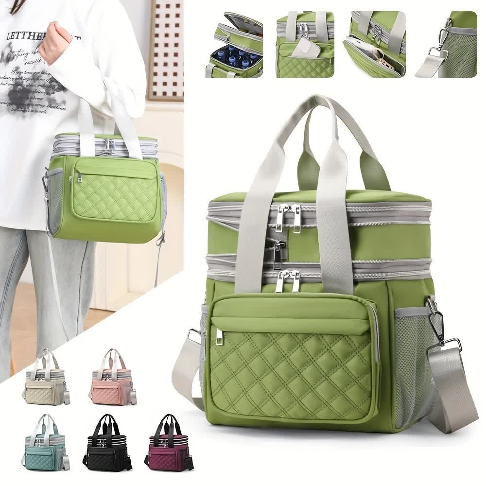 purple Large Capacity Travel Bag / Lunch Bag. Expandable 5cm, Multi-Compartment Storage, Hand/Shoulder Carry, Multi-Color Portable for Trips - V1232-WCB003 purple Large Capacity Travel Bag / Lunch Bag. Expandable 5cm, Multi-Compartment Storage, Hand/Shoulder Carry, Multi-Color Portable for Trips - Image 14