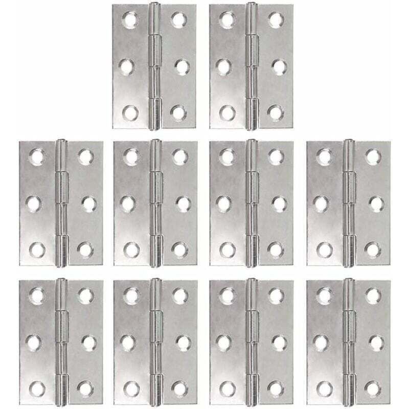 10 Pcs Charnieres Stainless Hinge Piano Pliantes Bandeau of Hinge of Door of Furniture Hinge with 6 Trous of Mounting Connecteurs for Jardinier, 48 mm