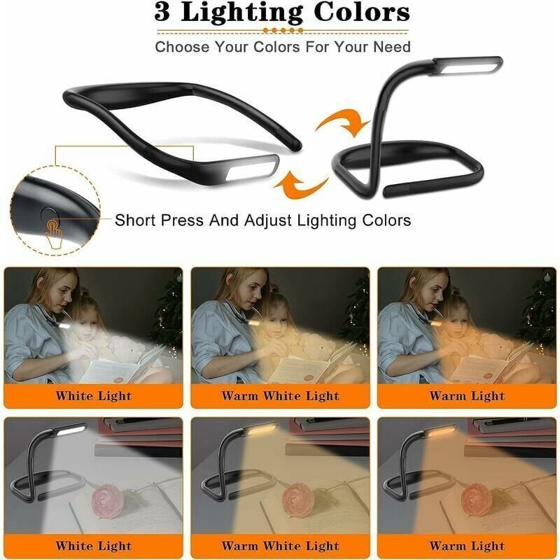 Neck Reading Lamp, 3 Colors the Tricot the Repair Flexible Arm Rechargeable, LED Reading Lamp Adjustable Brightness - V1237-MS-626-488 Neck Reading Lamp, 3 Colors the Tricot the Repair Flexible Arm Rechargeable, LED Reading Lamp Adjustable Brightness - Image 3