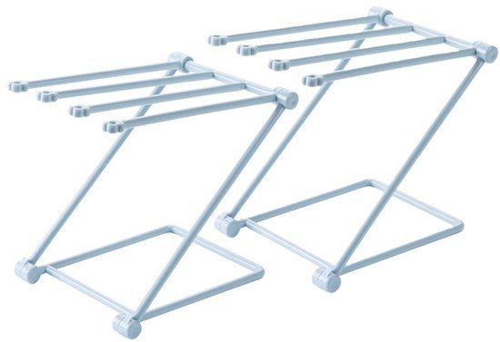 Kitchen towel rack - space-saving - foldable rack - with 4 supports, corrosion-resistant, suitable for storing dishcloths, cups and baby bottles - PP material (blue) - V1237-NKKS00017 Kitchen towel rack - space-saving - foldable rack - with 4 supports, corrosion-resistant, suitable for storing dishcloths, cups and baby bottles - PP material (blue)