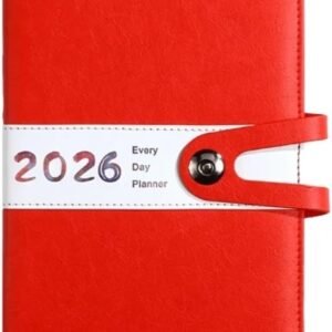 Agenda 2026 Adults - Planner - Journal - Organizer - Business - Texture - PU Material - A5 Format - Red